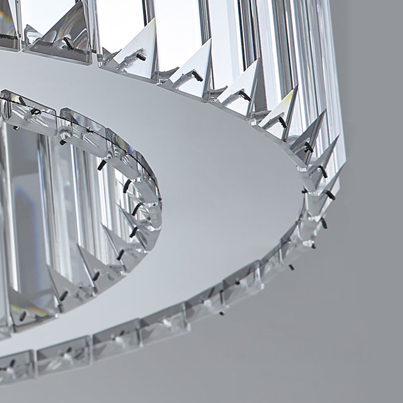 Minimalist Crystal Hanging Lamp, Luxury Linear Shade Hanging Light in Gold for Dinner Table