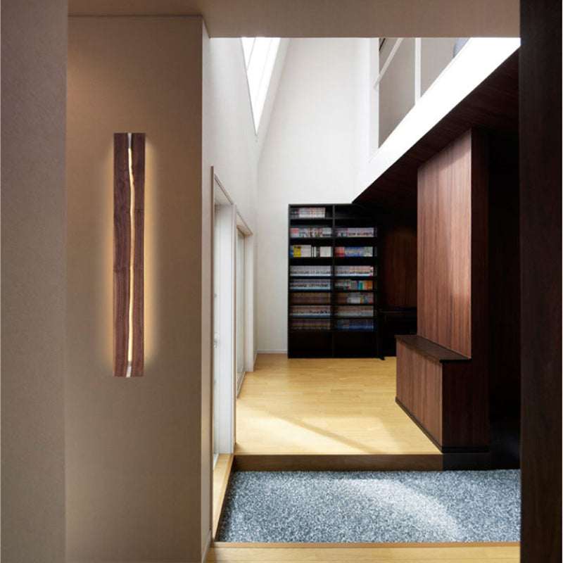 1 Light Rectangle Wall Sconce Lighting Modern Wall Lamp Wood Sconce Lights