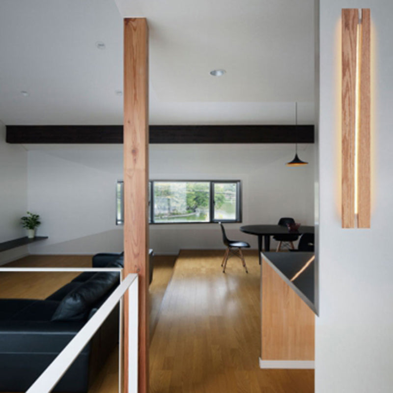 1 Light Rectangle Wall Sconce Lighting Modern Wall Lamp Wood Sconce Lights