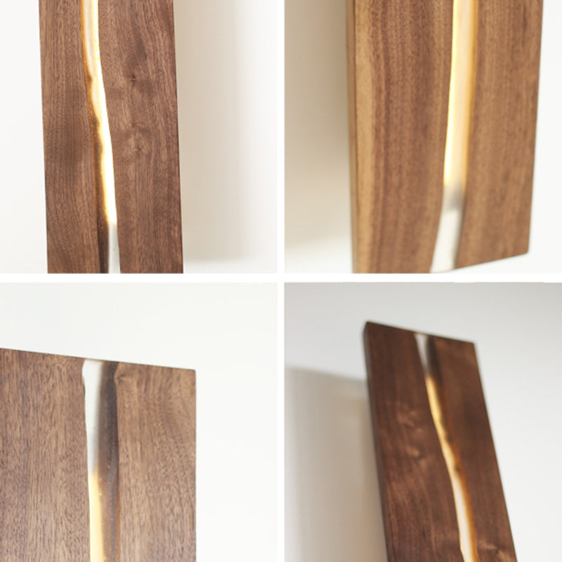 1 Light Rectangle Wall Sconce Lighting Modern Wall Lamp Wood Sconce Lights