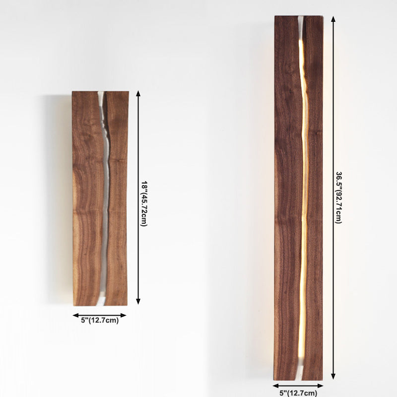 1 Light Rectangle Wall Sconce Lighting Modern Wall Lamp Wood Sconce Lights