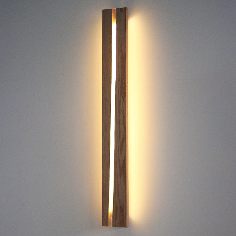 1 Light Rectangle Wall Sconce Lighting Modern Wall Lamp Wood Sconce Lights