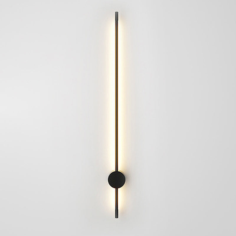 Aluminum Linear Wall Lights Modern Nordic Style 1 Head Wall Mount Fixture in Black for Bedroom