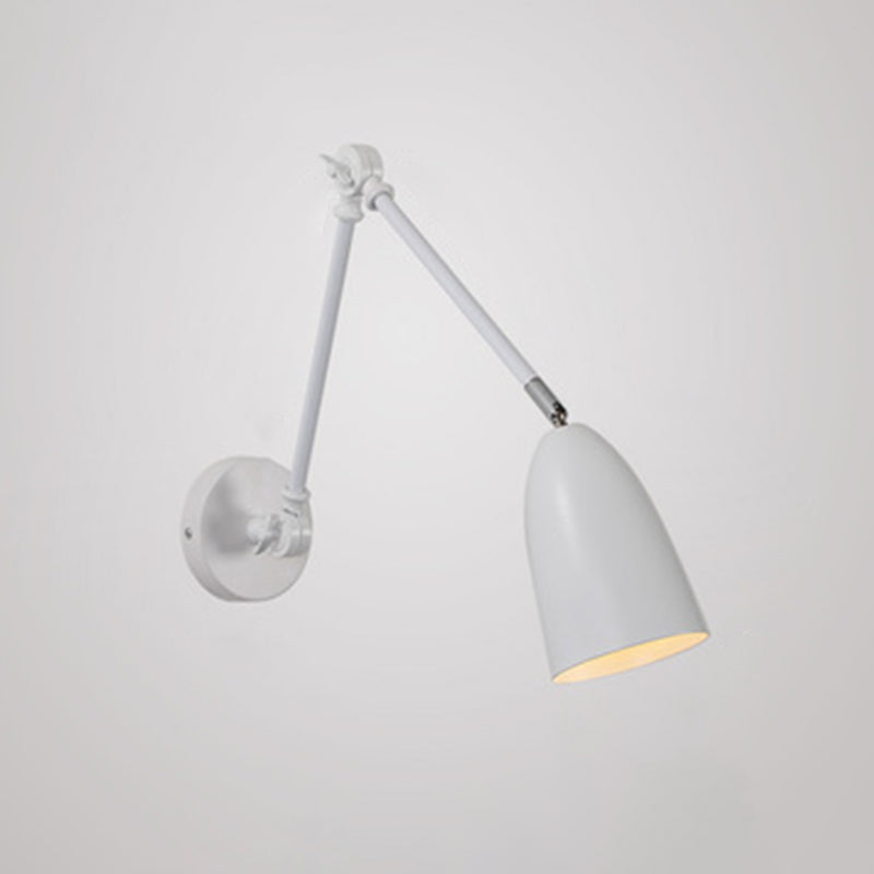 Metal Geometric Shade Wall Lighting Modern Style 1-Light Swing Arm Sconce Lamp