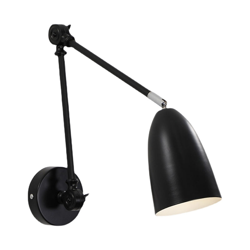Metal Geometric Shade Wall Lighting Modern Style 1-Light Swing Arm Sconce Lamp