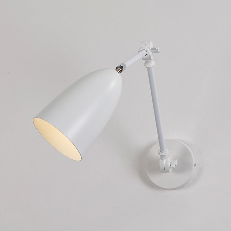 Metal Geometric Shade Wall Lighting Modern Style 1-Light Swing Arm Sconce Lamp