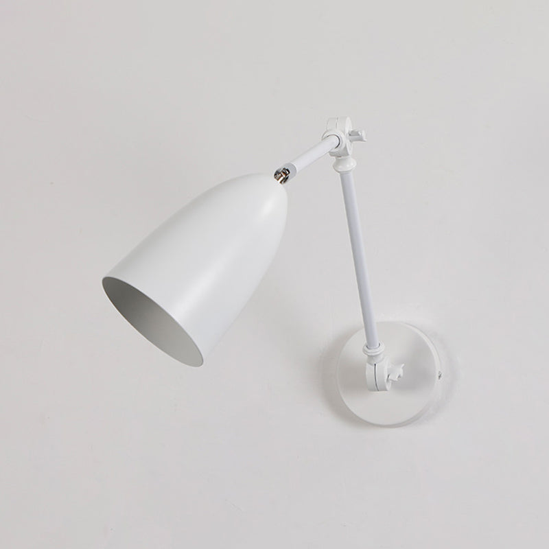 Metal Geometric Shade Wall Lighting Modern Style 1-Light Swing Arm Sconce Lamp