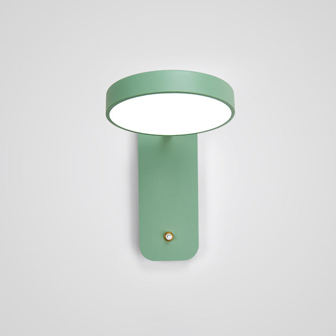 Modern Creative LED Wall Lamp Lacquered Iron Circular Macaron Wall Sconce with Acrylic Shade