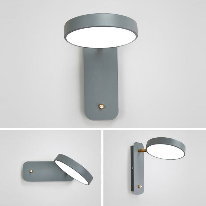 Modern Creative LED Wall Lamp Lacquered Iron Circular Macaron Wall Sconce with Acrylic Shade
