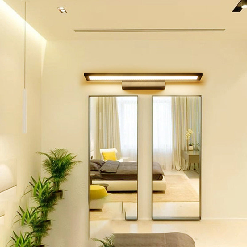 Illuminazione con funce murale rettangolo moderno metallo 1 lampada da parete leggera