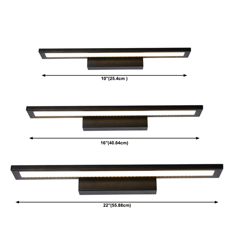 Illuminazione con funce murale rettangolo moderno metallo 1 lampada da parete leggera