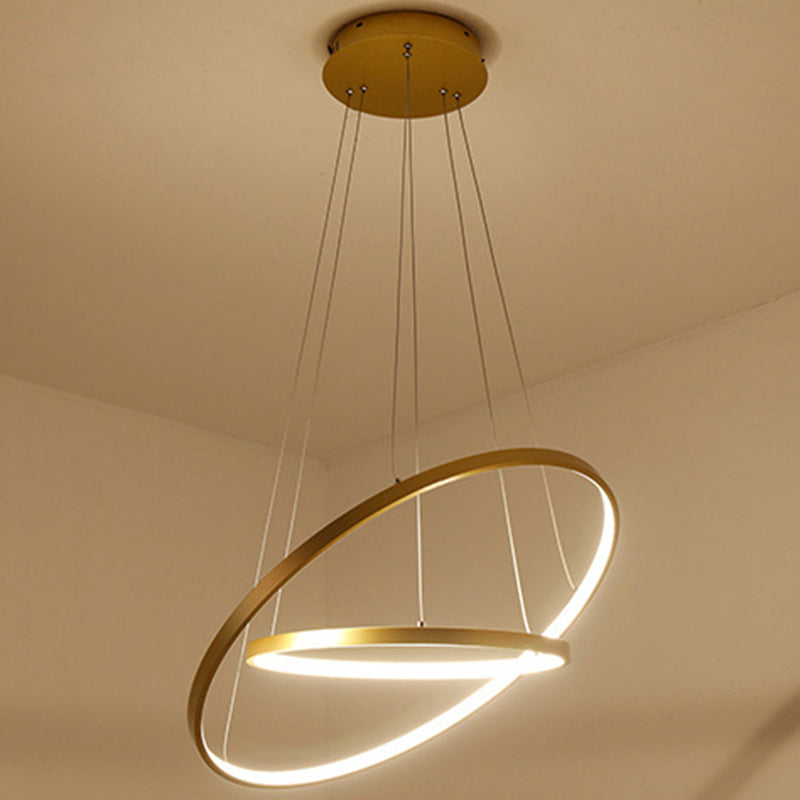 Circle Multi-layer Hanging Light Modern Style Multi Lights Metal Pendant Lights