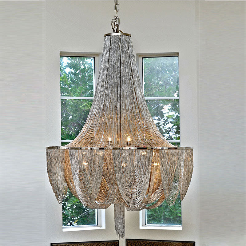 Ketting moderne stijl kroonluchter hanglamp metalen 8-lichts hanglampvoeturen