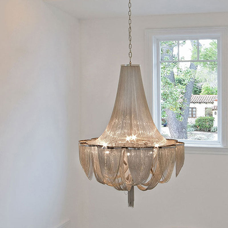 Ketting moderne stijl kroonluchter hanglamp metalen 8-lichts hanglampvoeturen