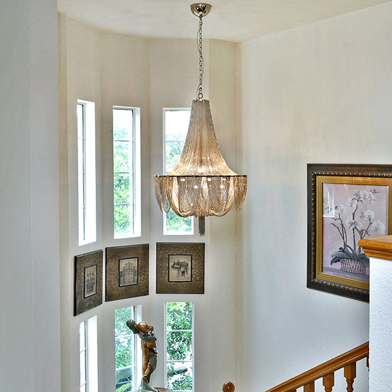 Ketting moderne stijl kroonluchter hanglamp metalen 8-lichts hanglampvoeturen