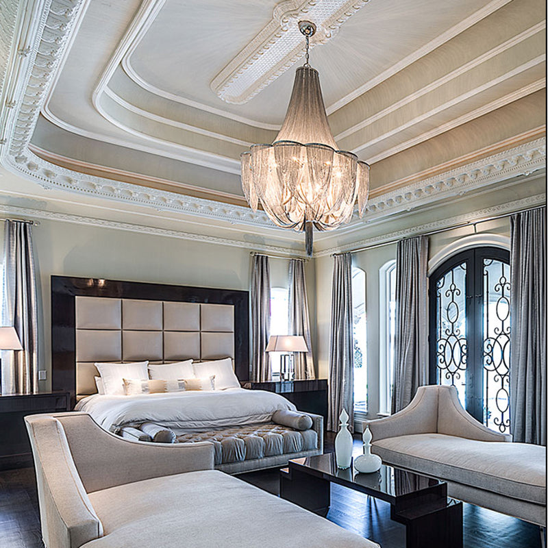 Ketting moderne stijl kroonluchter hanglamp metalen 8-lichts hanglampvoeturen