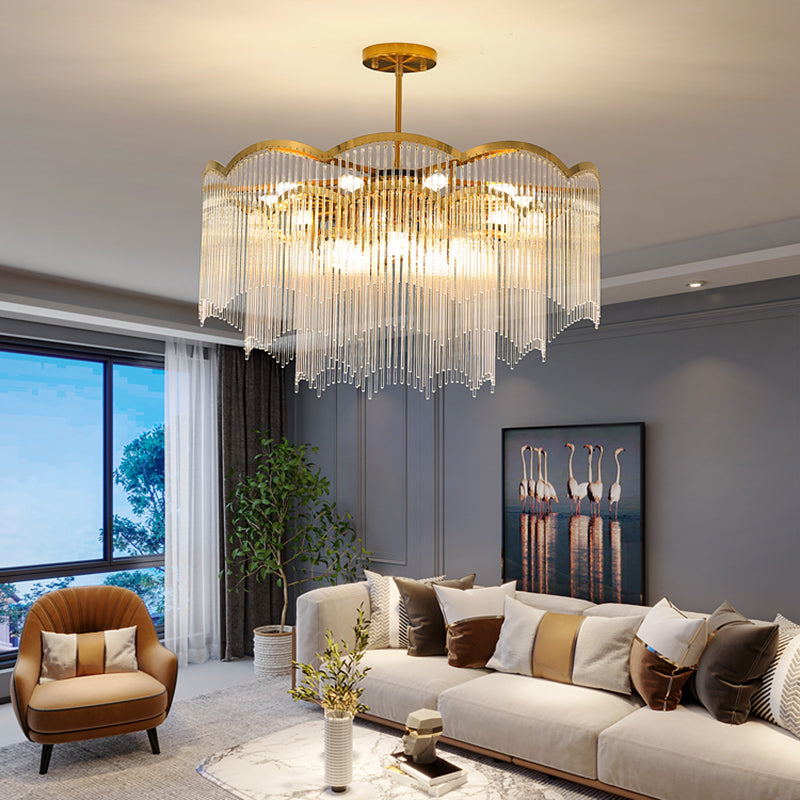 Multi -lichten cirkelvormige kroonluchter verlichtingsarmaturen moderne stijlglashanglampen moderne stijl