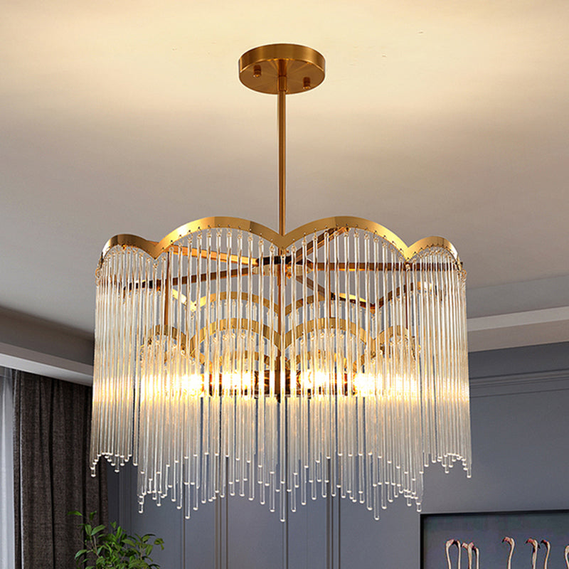 Accesorios de iluminación de araña circulares múltiples luces colgantes de vidrio de estilo moderno