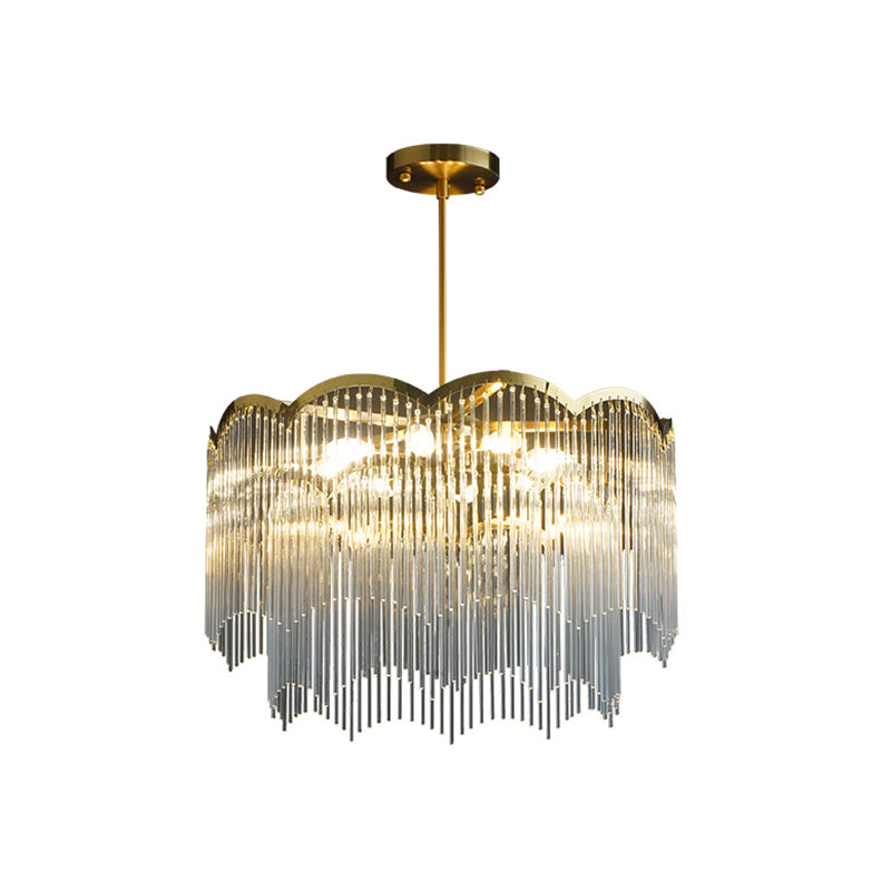 Accesorios de iluminación de araña circulares múltiples luces colgantes de vidrio de estilo moderno