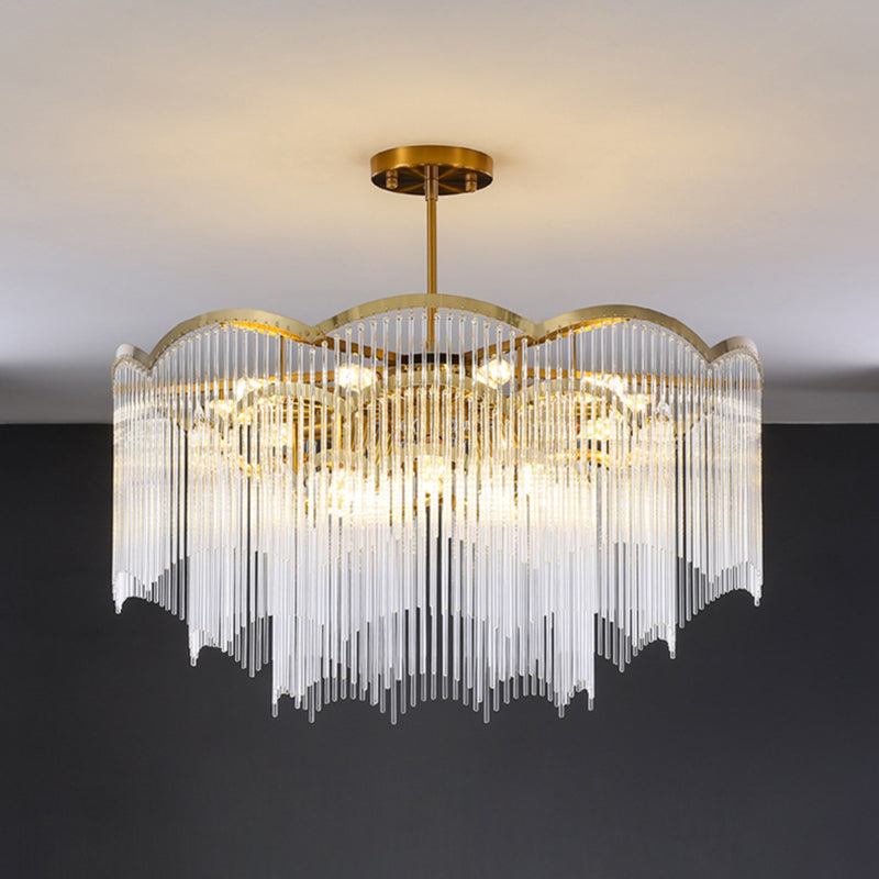 Accesorios de iluminación de araña circulares múltiples luces colgantes de vidrio de estilo moderno