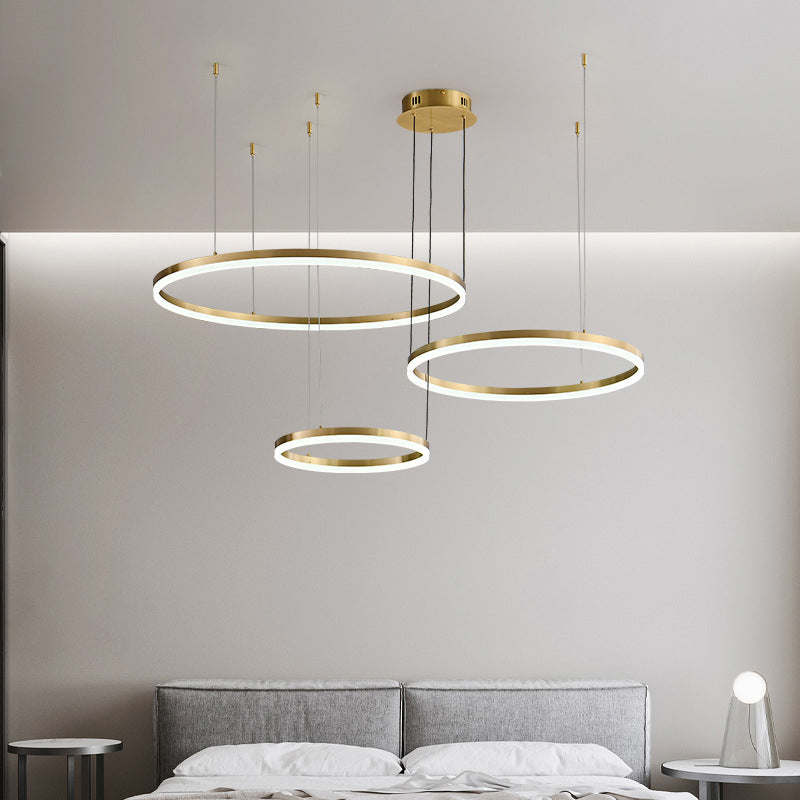 Lampadante a pendente di lusso di lusso a luce contemporanea lampadario circolare leggera per soggiorno