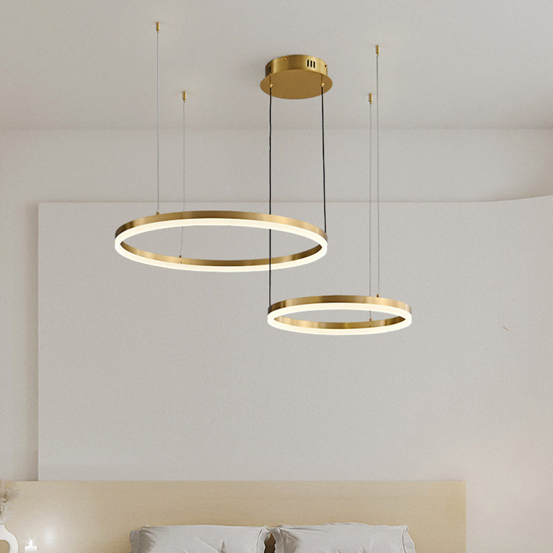 Lampadante a pendente di lusso di lusso a luce contemporanea lampadario circolare leggera per soggiorno