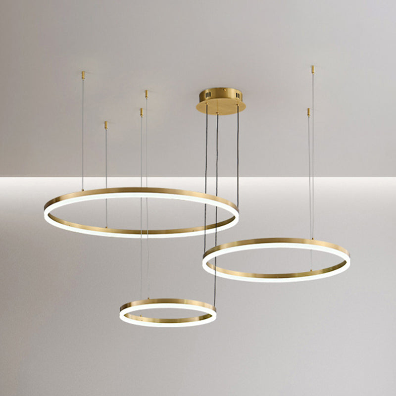 Lampadante a pendente di lusso di lusso a luce contemporanea lampadario circolare leggera per soggiorno