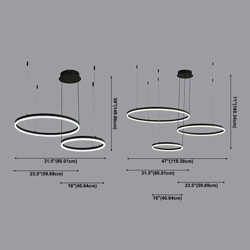 Lampadante a pendente di lusso di lusso a luce contemporanea lampadario circolare leggera per soggiorno