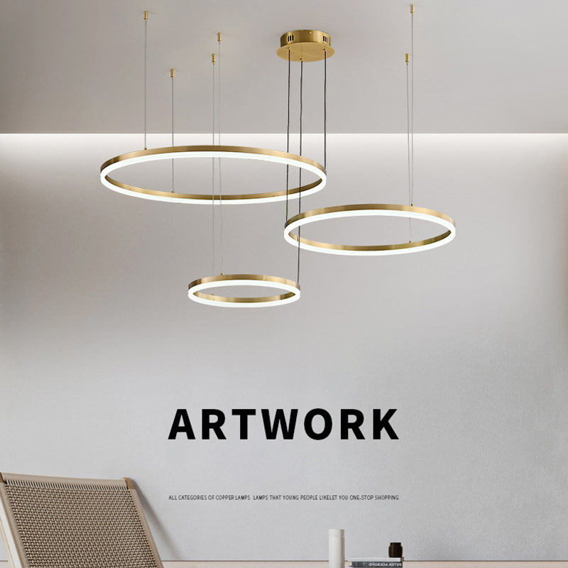 Lampadante a pendente di lusso di lusso a luce contemporanea lampadario circolare leggera per soggiorno
