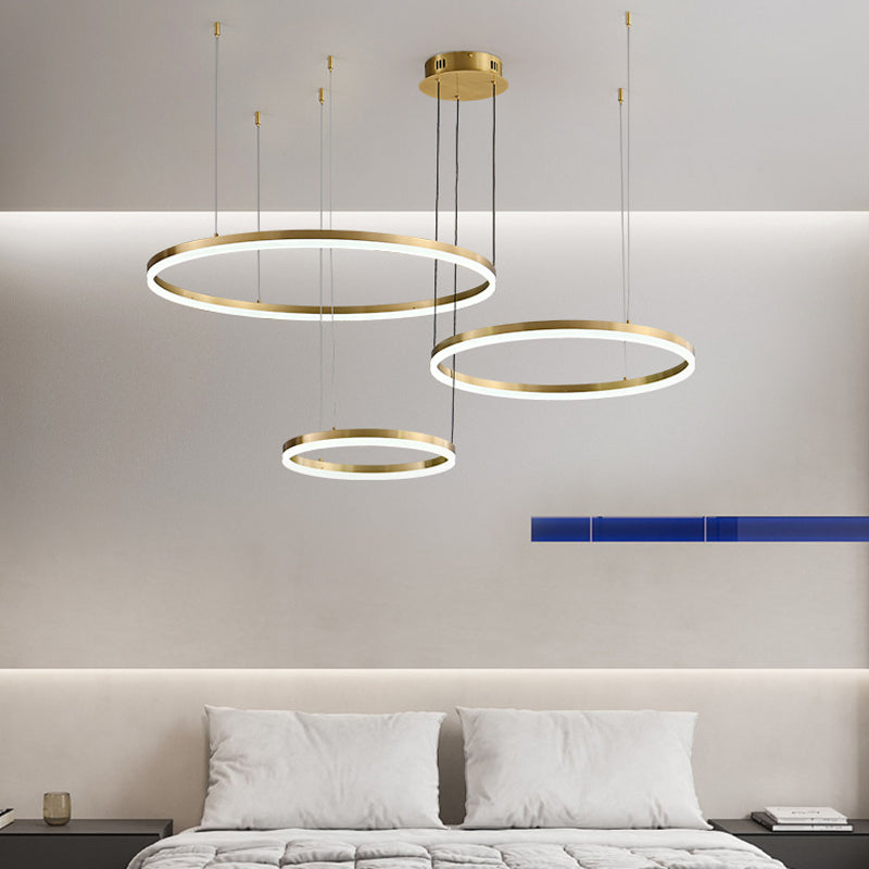 Lampadante a pendente di lusso di lusso a luce contemporanea lampadario circolare leggera per soggiorno