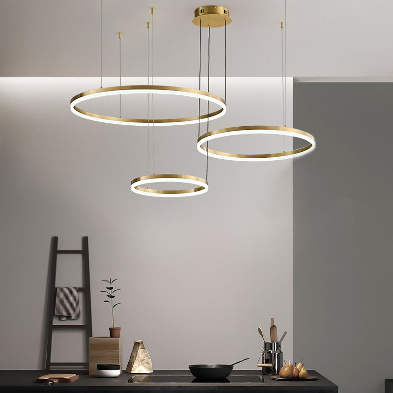 Lampadante a pendente di lusso di lusso a luce contemporanea lampadario circolare leggera per soggiorno