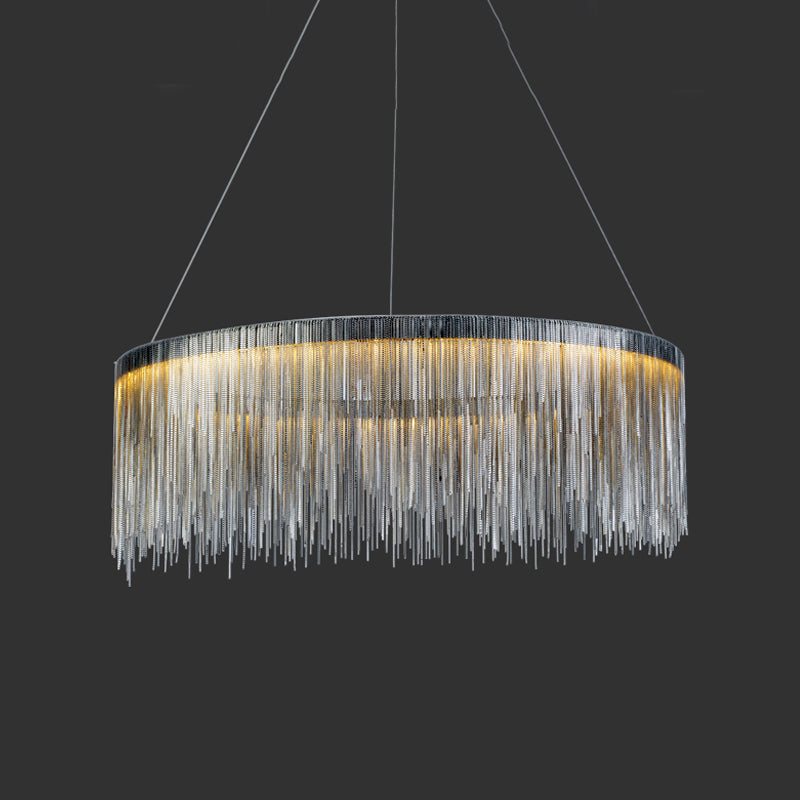 Moderne luxe led kroonluchter metalen lineaire hangende lamp voor binnenruimtes