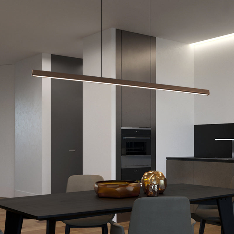 Minimalist Linear Island Pendant Lighting, 1-Light Acrylic Hanging Lights for Kitchen Island