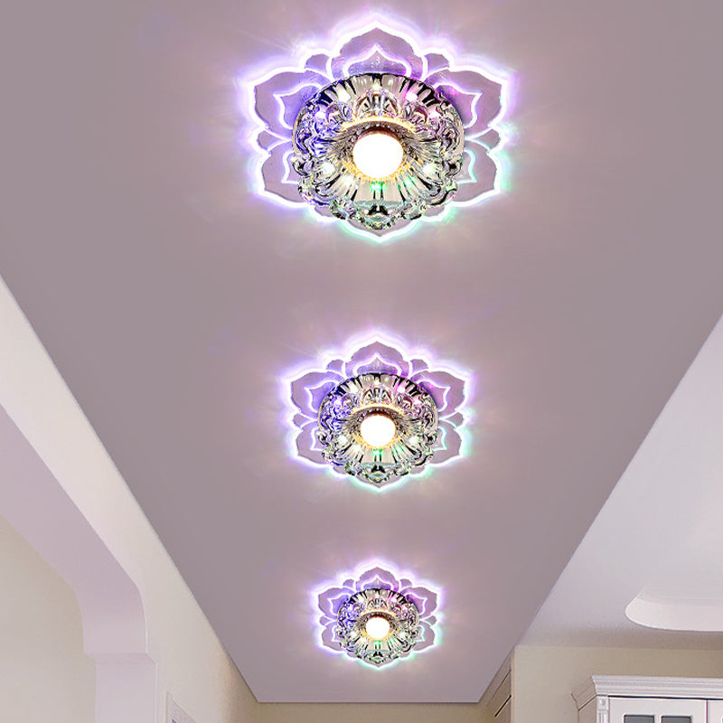 Acrylic Flush Mount Light Modern Crystal Flush Ceiling Light in Clear with Hole 2-3.5" Dia