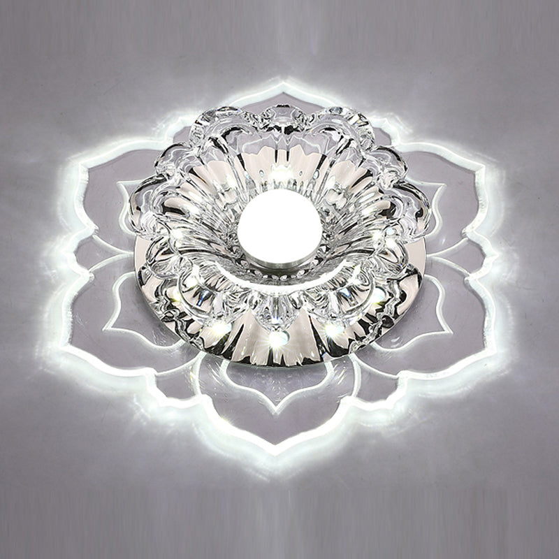 Luz de techo empotrada de acrílico, luz de techo empotrada de cristal moderna en transparente con orificio de 2-3,5" de diámetro