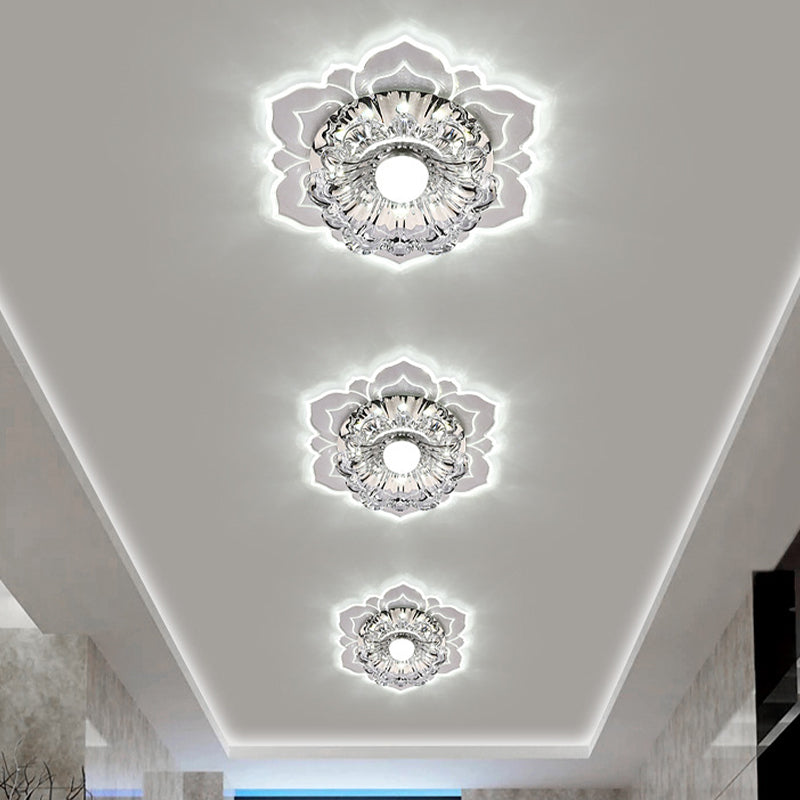 Acrylic Flush Mount Light Modern Crystal Flush Ceiling Light in Clear with Hole 2-3.5" Dia