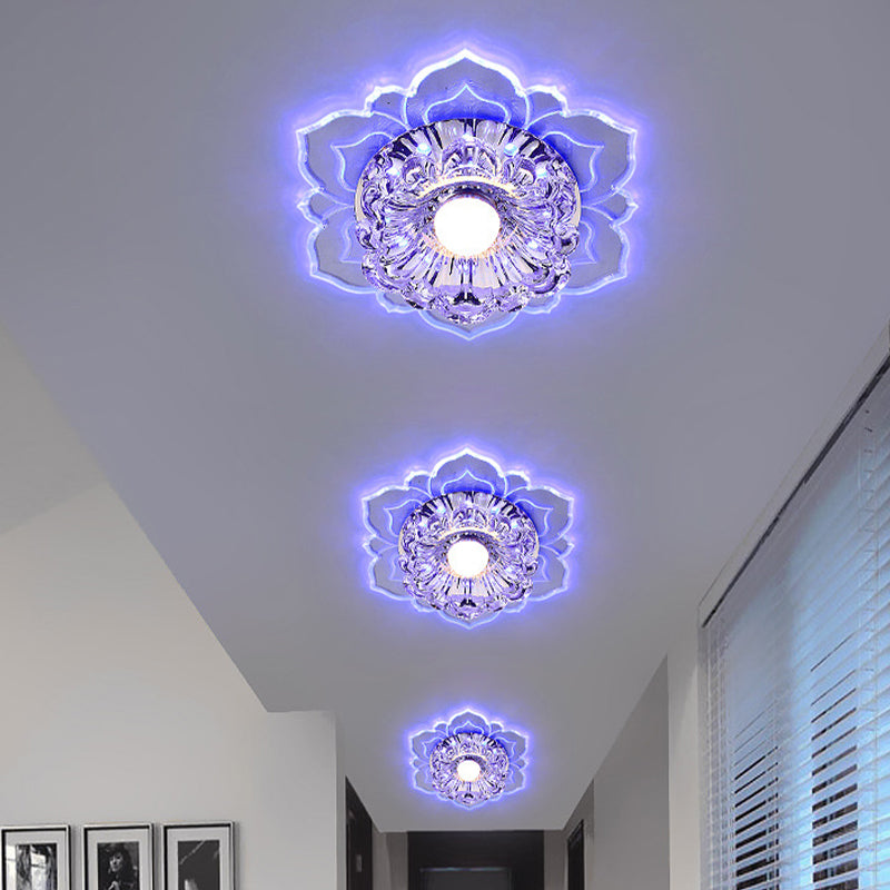 Acrylic Flush Mount Light Modern Crystal Flush Ceiling Light in Clear with Hole 2-3.5" Dia