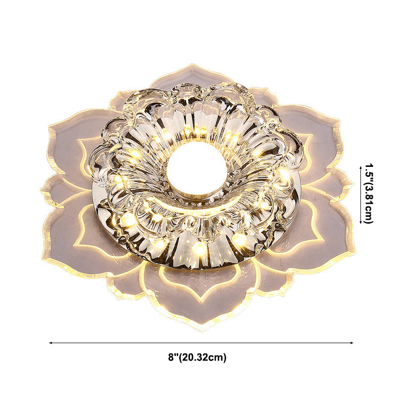 Luz de techo empotrada de acrílico, luz de techo empotrada de cristal moderna en transparente con orificio de 2-3,5" de diámetro