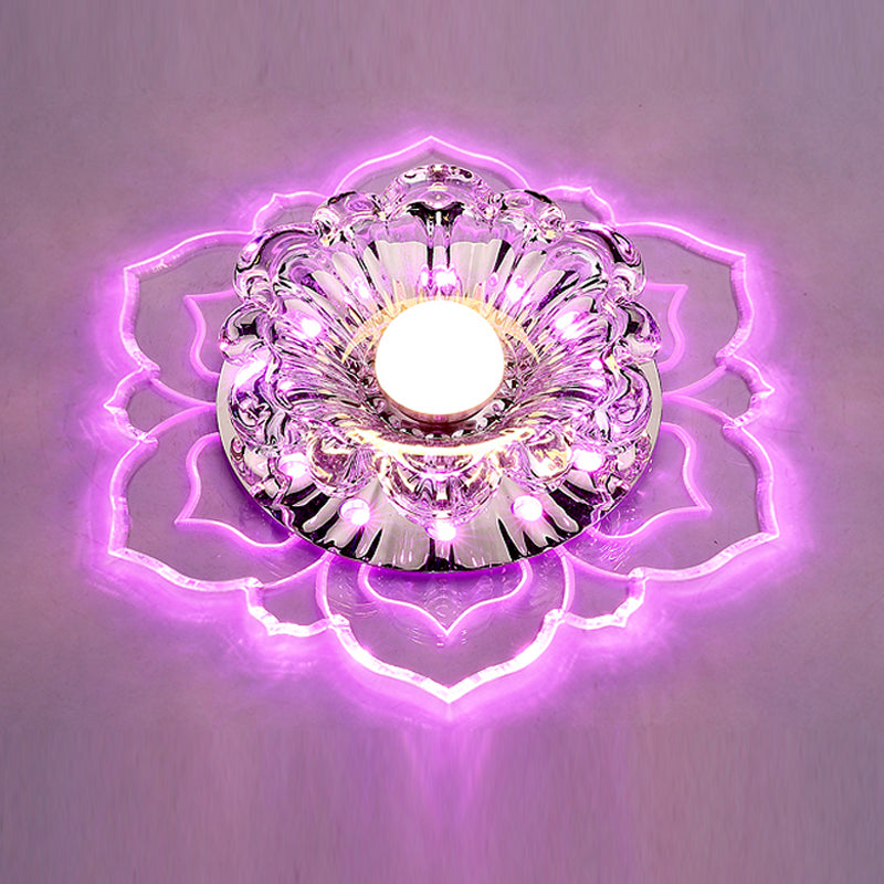 Acrylic Flush Mount Light Modern Crystal Flush Ceiling Light in Clear with Hole 2-3.5" Dia