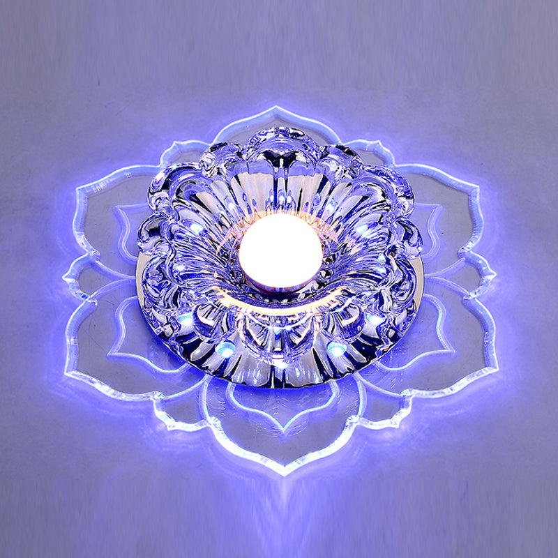Luz de techo empotrada de acrílico, luz de techo empotrada de cristal moderna en transparente con orificio de 2-3,5" de diámetro