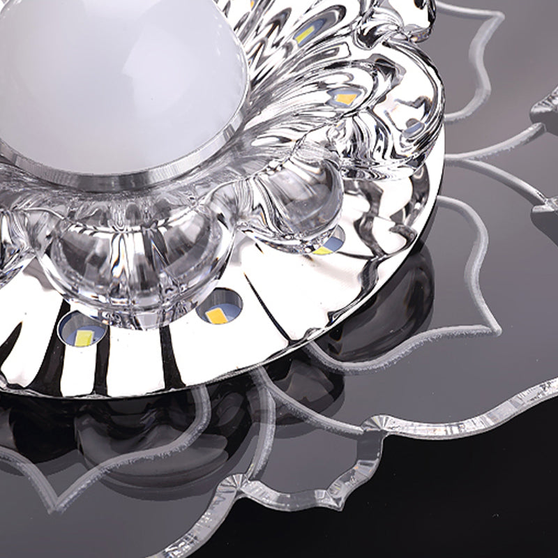 Acrylic Flush Mount Light Modern Crystal Flush Ceiling Light in Clear with Hole 2-3.5" Dia