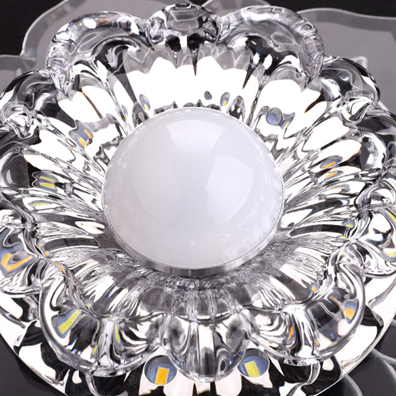 Luz de techo empotrada de acrílico, luz de techo empotrada de cristal moderna en transparente con orificio de 2-3,5" de diámetro