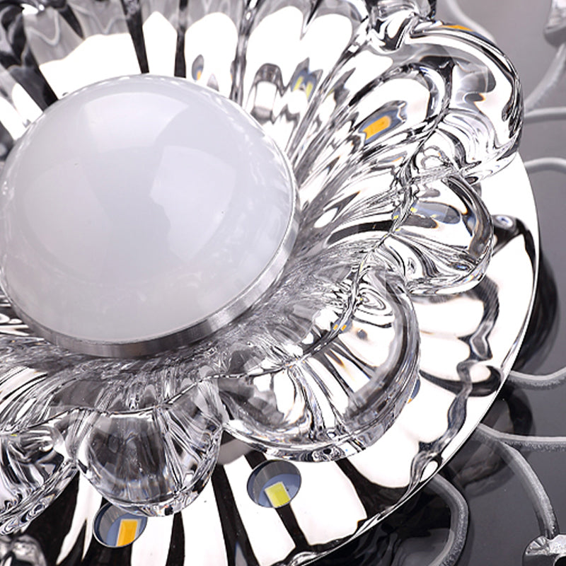 Luz de techo empotrada de acrílico, luz de techo empotrada de cristal moderna en transparente con orificio de 2-3,5" de diámetro