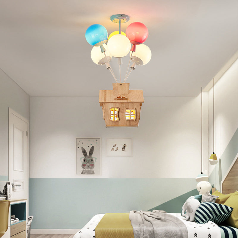 Kleurrijke metalen plafondlamp creatieve ballon moderne semi-inbouwlamp voor kinderkamer