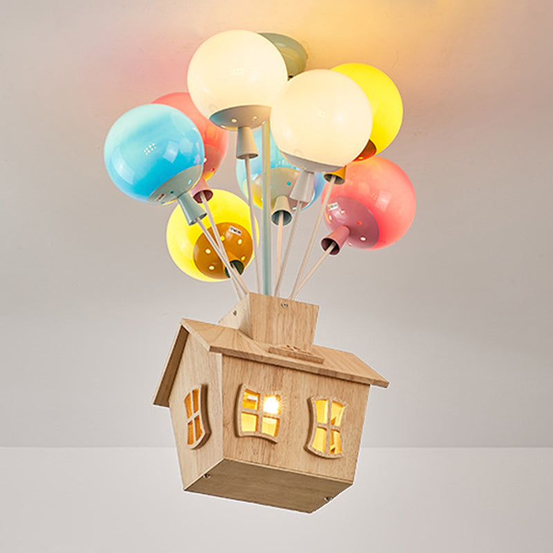 Kleurrijke metalen plafondlamp creatieve ballon moderne semi-inbouwlamp voor kinderkamer