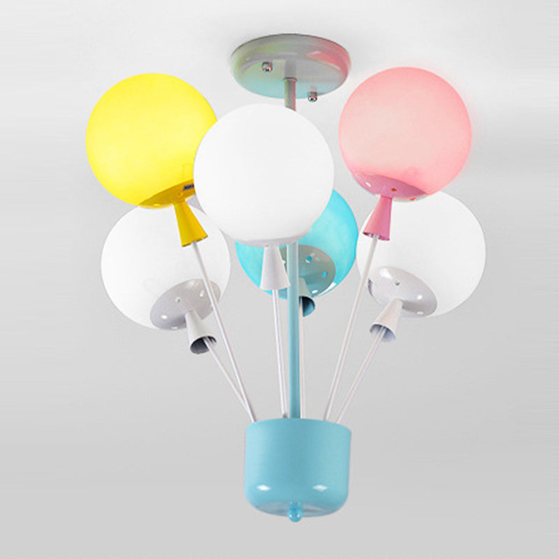 Kleurrijke metalen plafondlamp creatieve ballon moderne semi-inbouwlamp voor kinderkamer