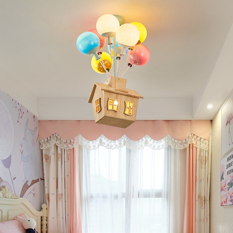 Kleurrijke metalen plafondlamp creatieve ballon moderne semi-inbouwlamp voor kinderkamer