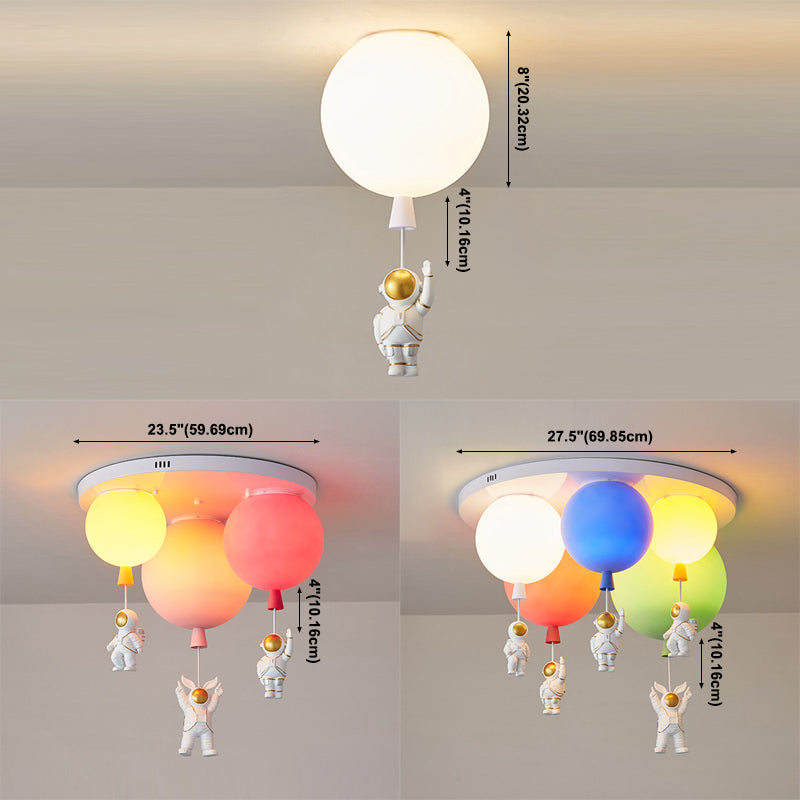 Acryl ballon plafond hanglamp eigentijds plafond inbouw met Spaceman