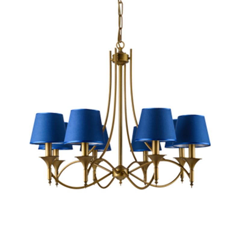 Multi-head hangende verlichtingsarmaturen Amerikaanse stijl vat kroonluchter hanglamp met stofschaduw