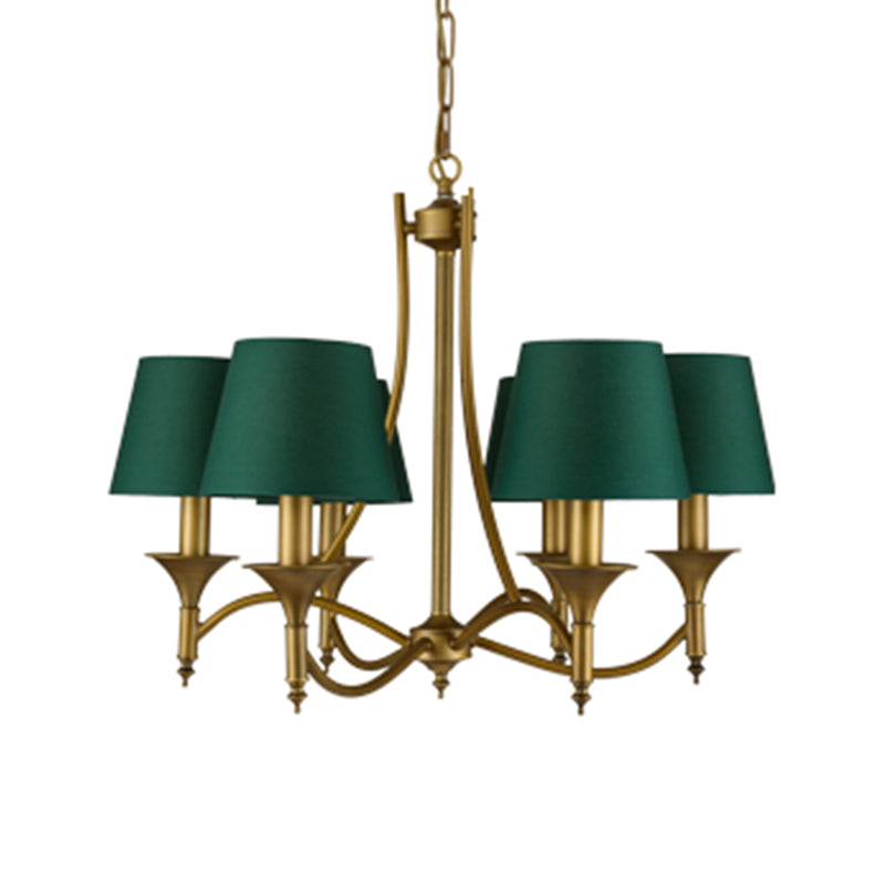 Multi-head hangende verlichtingsarmaturen Amerikaanse stijl vat kroonluchter hanglamp met stofschaduw
